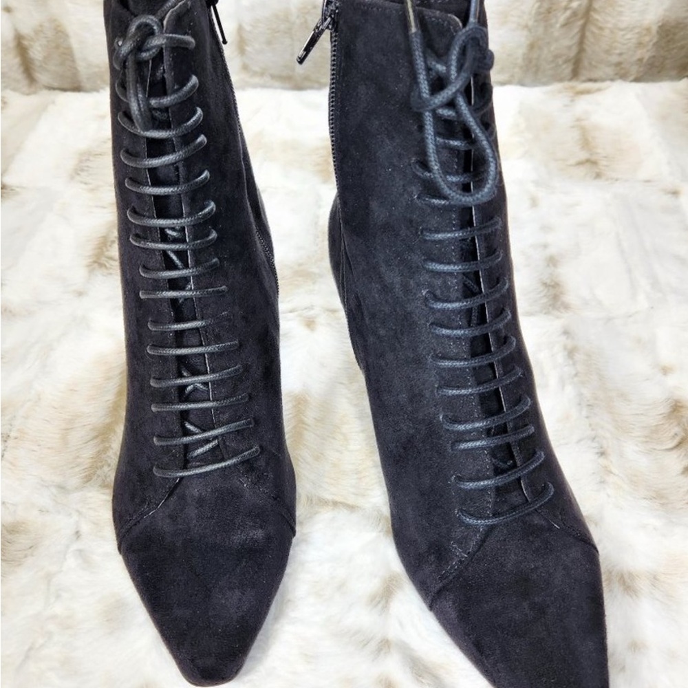 Shoe republic la Chic Black Lace-Up Boots for Women